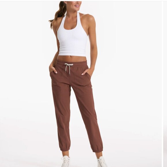 Vuori Pants - Vuori Miles Jogger, Rust Color, Medium, Drawstring